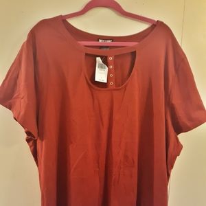 Hot Topic Grommet Cutout Neck Top